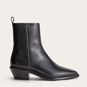 NEW Everlane Havana Black Leather Ankle Boots-NEW in Box